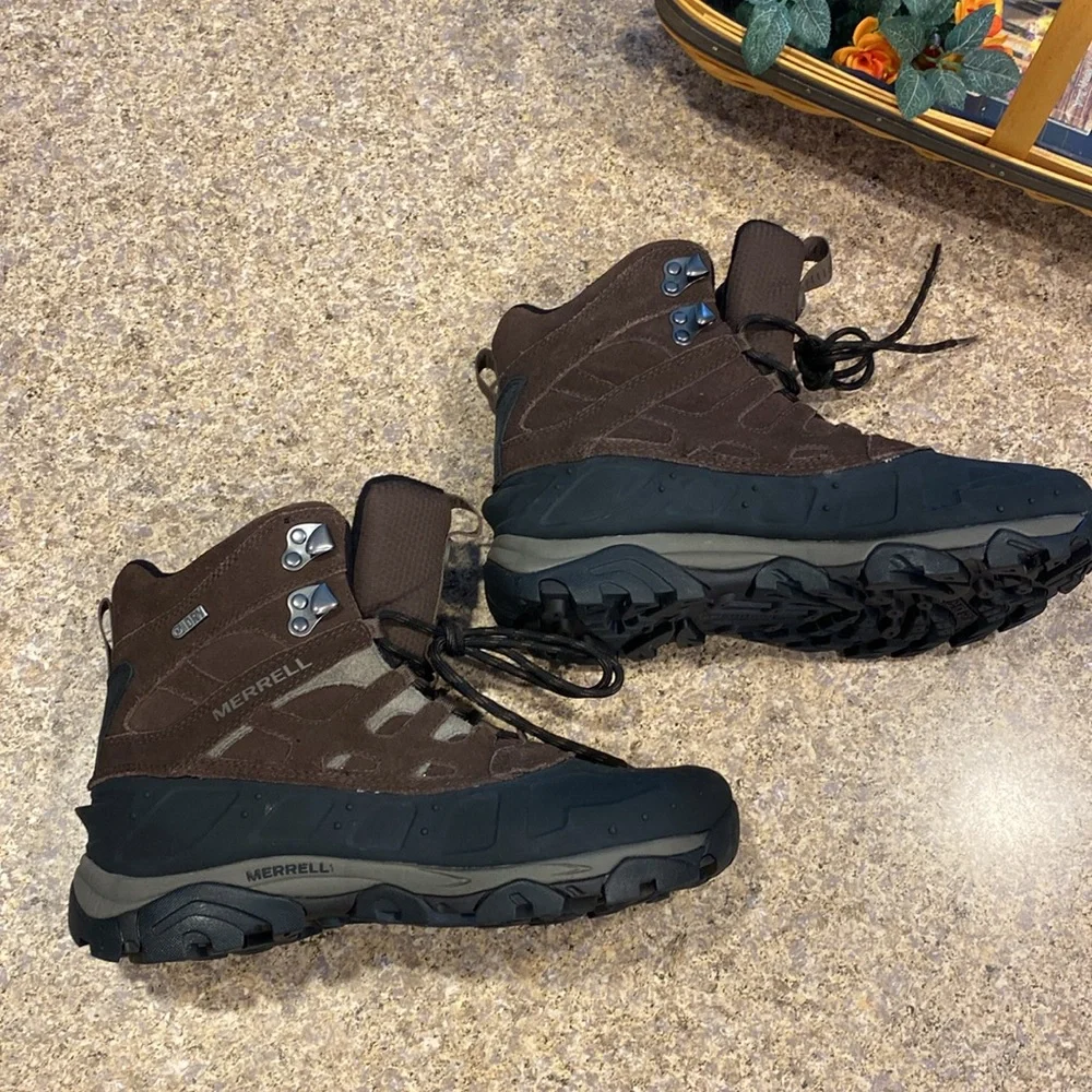 Merrell Moab Polar Espresso Waterproof Hiking Boots J21147 Men’s 8.5 Winter